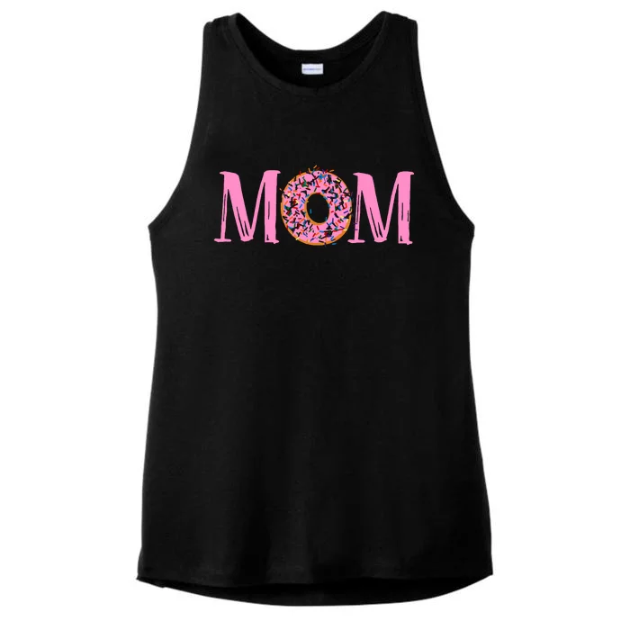 Donut Birthday Mom Family Donut Birthday Ladies Tri-Blend Wicking Tank