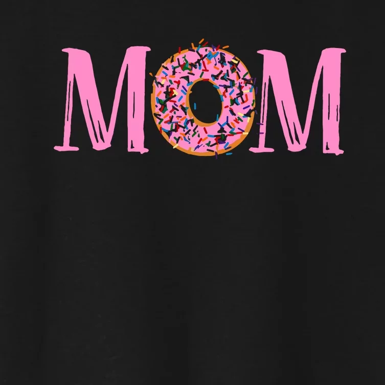 Donut Birthday Mom Family Donut Birthday Women's Crop Top Tee