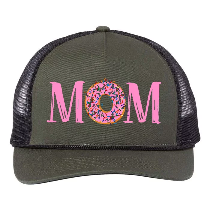 Donut Birthday Mom Family Donut Birthday Retro Rope Trucker Hat Cap