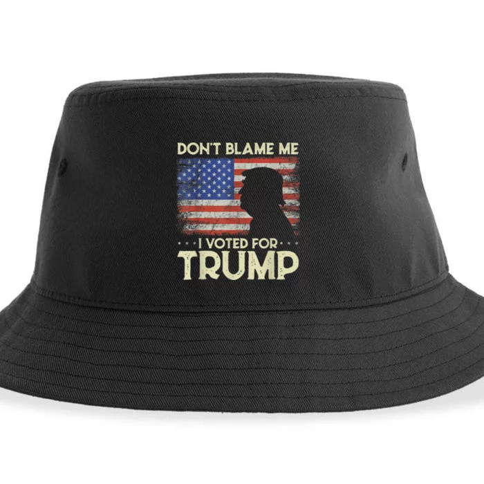 Don't Blame Me I Voted For Trump 4th Of July Retro USA Flag Sustainable Bucket Hat