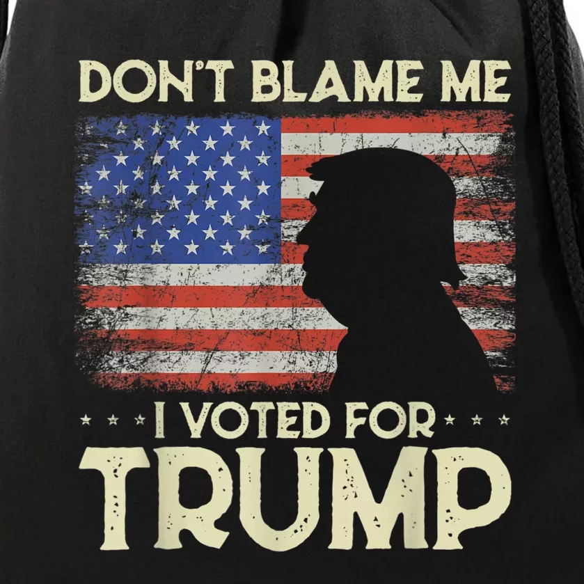 Don't Blame Me I Voted For Trump 4th Of July Retro USA Flag Drawstring Bag