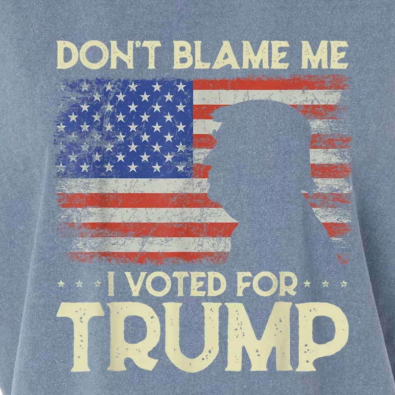 Don't Blame Me I Voted For Trump 4th Of July Retro USA Flag Garment-Dyed Women's Muscle Tee