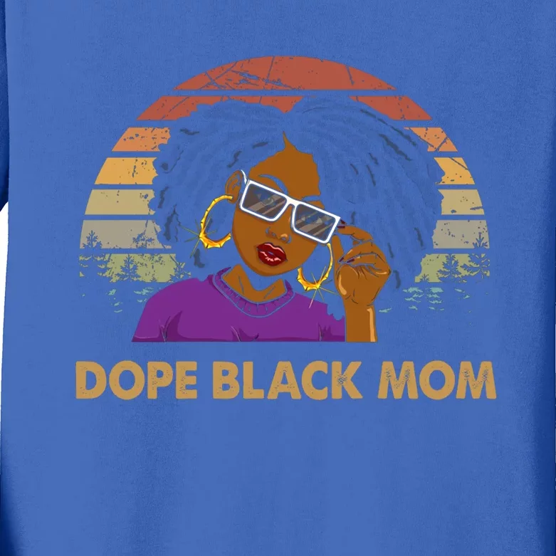 Dope Black Mom Messy Bun Black Lives For Black Magic Cute Gift Kids Long Sleeve Shirt