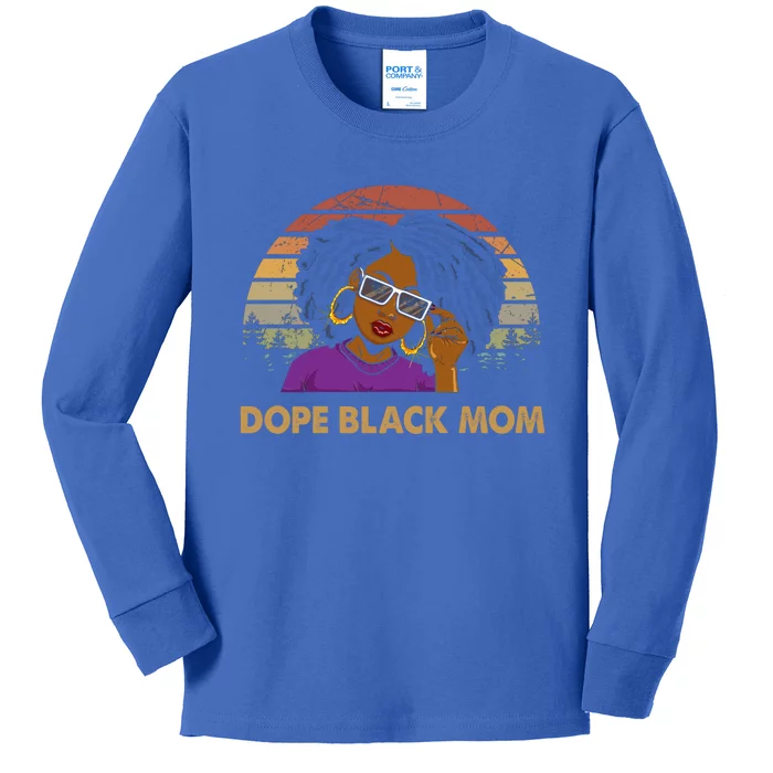 Dope Black Mom Messy Bun Black Lives For Black Magic Cute Gift Kids Long Sleeve Shirt