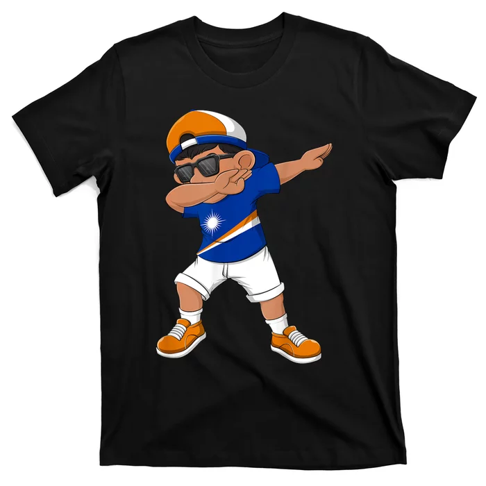 Dabbing Boy Marshall Islands Flag Dab Dance T-Shirt