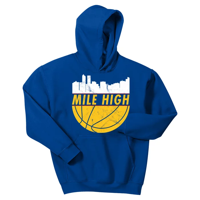 Denver Basketball Mile High 5280 Kids Hoodie