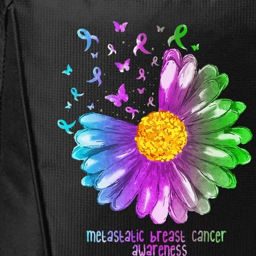 Daisy Butterfly Metastatic Breast Cancer Awareness Gifts City Backpack