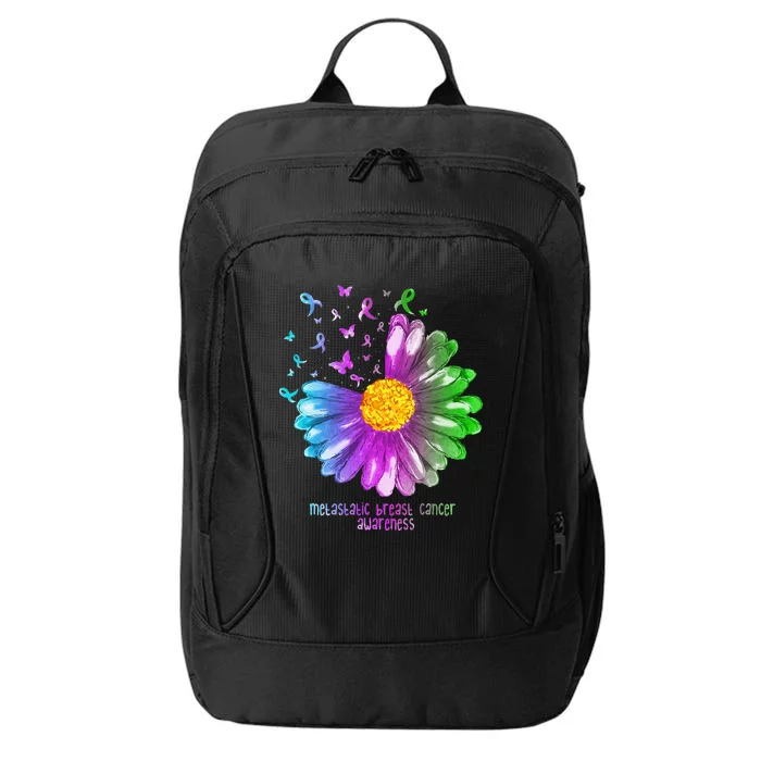 Daisy Butterfly Metastatic Breast Cancer Awareness Gifts City Backpack