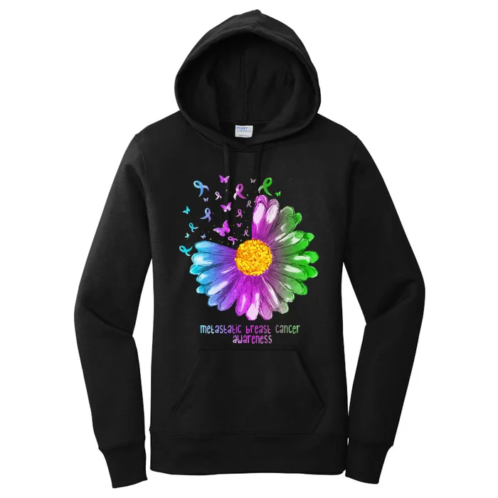 Daisy Butterfly Metastatic Breast Cancer Awareness Gifts Women's Pullover Hoodie