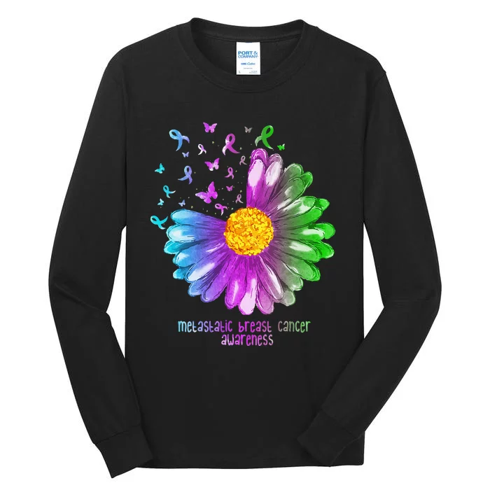 Daisy Butterfly Metastatic Breast Cancer Awareness Gifts Tall Long Sleeve T-Shirt