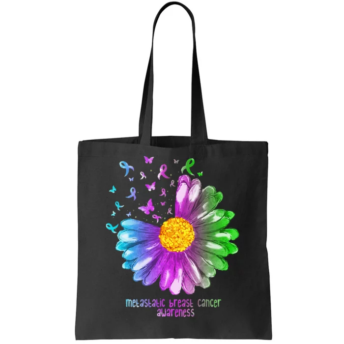 Daisy Butterfly Metastatic Breast Cancer Awareness Gifts Tote Bag