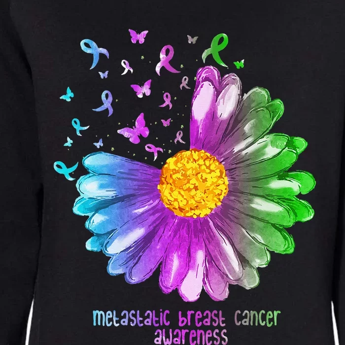 Daisy Butterfly Metastatic Breast Cancer Awareness Gifts Womens California Wash Sweatshirt