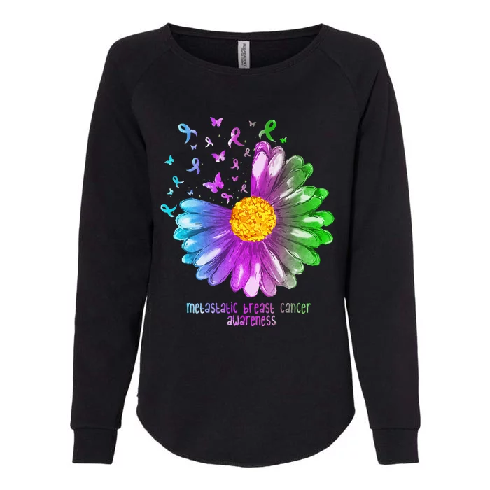 Daisy Butterfly Metastatic Breast Cancer Awareness Gifts Womens California Wash Sweatshirt