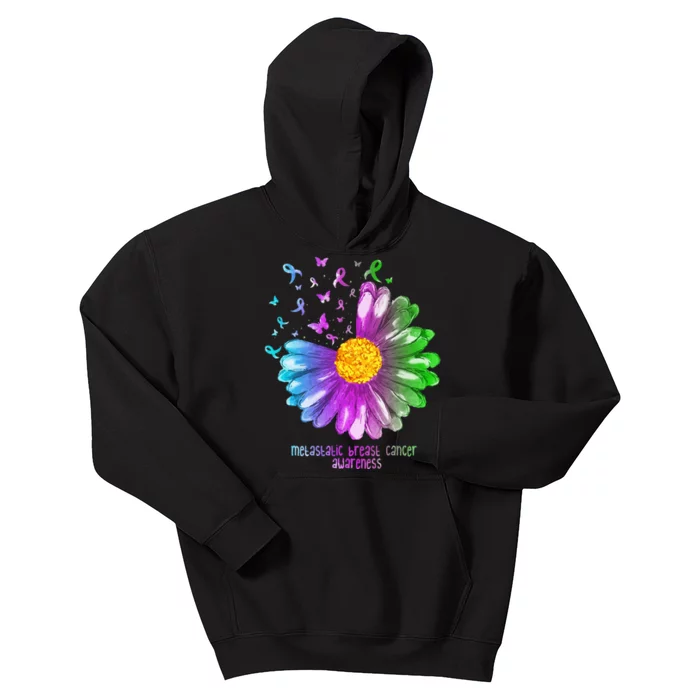 Daisy Butterfly Metastatic Breast Cancer Awareness Gifts Kids Hoodie