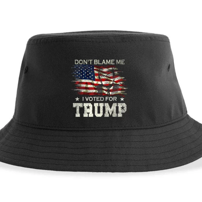 Don't Blame Me I Voted For Trump Distressed Vintage Flag Sustainable Bucket Hat