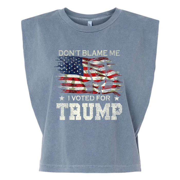 Don't Blame Me I Voted For Trump Distressed Vintage Flag Garment-Dyed Women's Muscle Tee