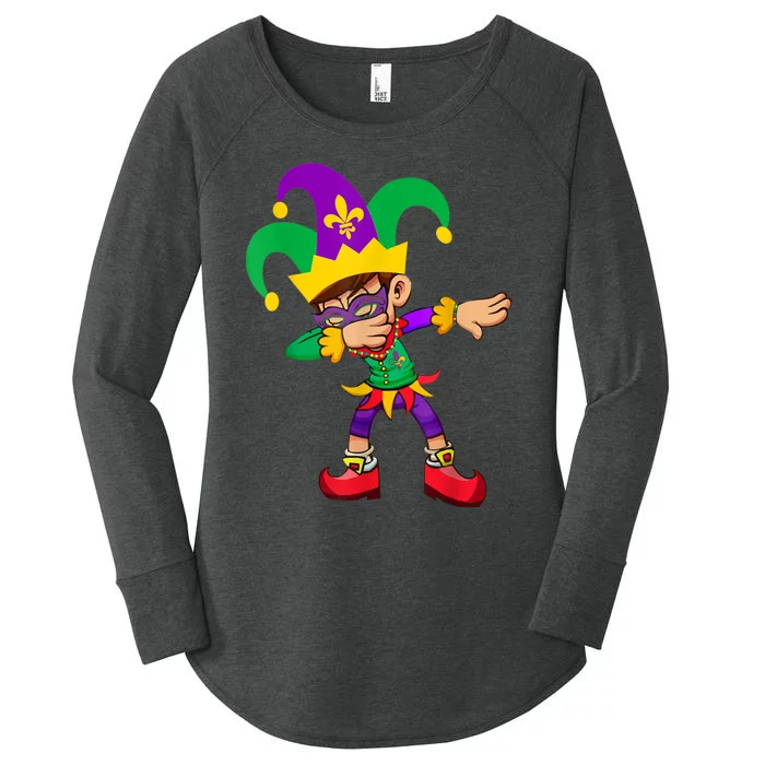 Dabbing Boy Mardi Gras Women's Perfect Tri Tunic Long Sleeve Shirt