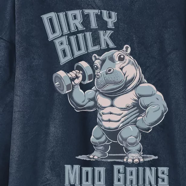 Dirty Bulk Moo Gains Hooded Wearable Blanket