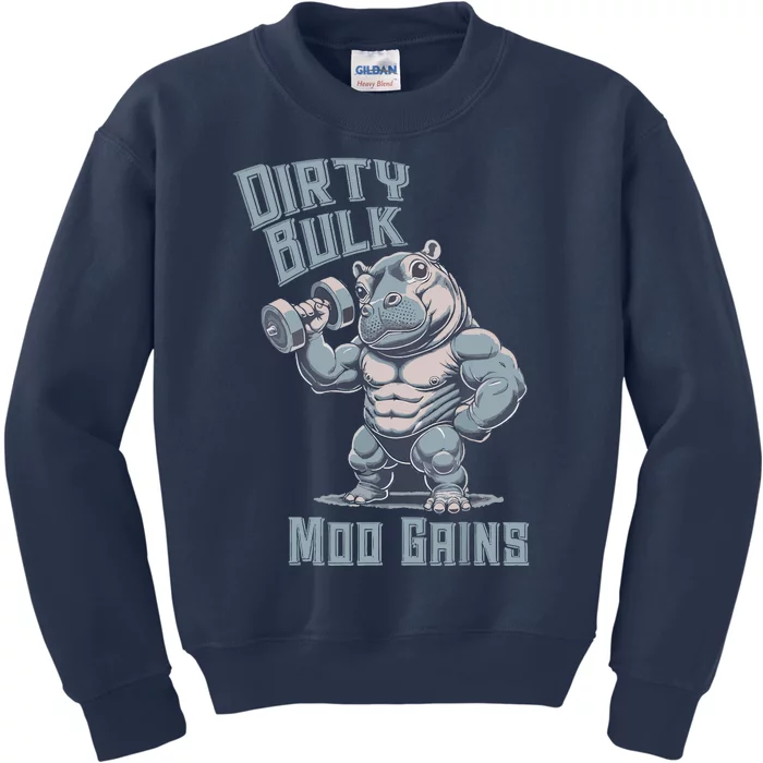 Dirty Bulk Moo Gains Kids Sweatshirt