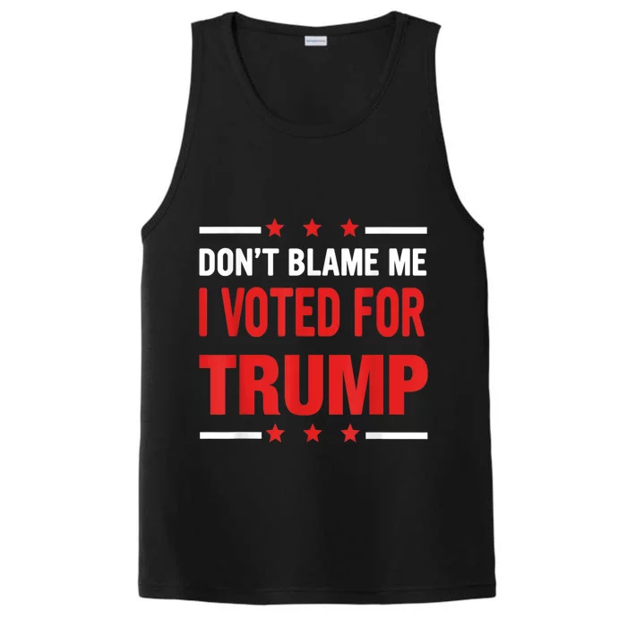 Don't Blame Me I Voted For TRUMP USA Flag Patriotic Performance Tank