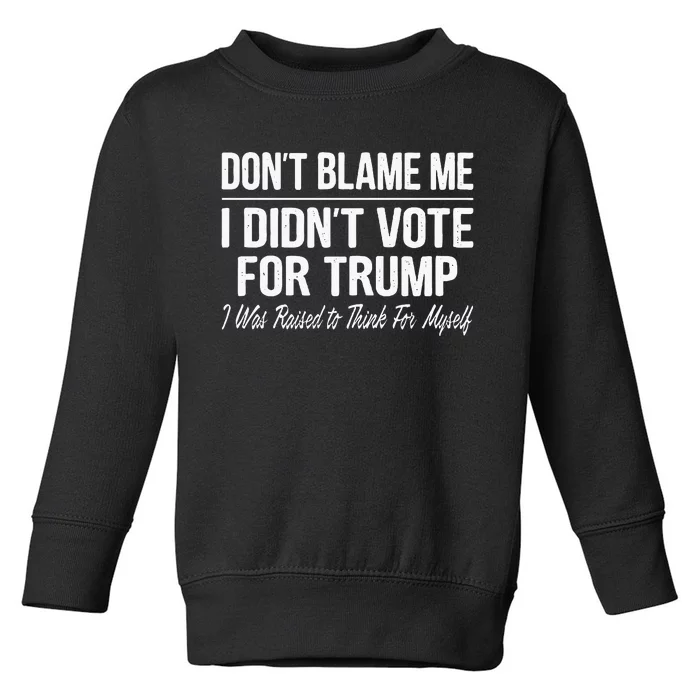 DonT Blame Me I DidnT Vote For Trump Toddler Sweatshirt