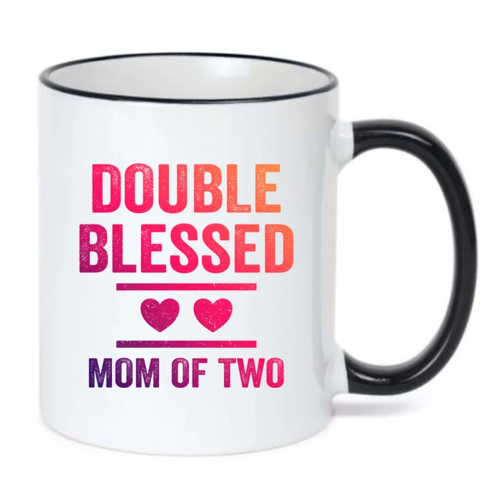 Double Blessed Mom Of Two Blessed Mom Mother Gift Black Color Changing Mug