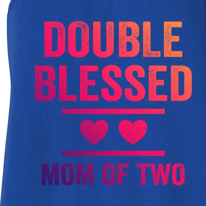 Double Blessed Mom Of Two Blessed Mom Mother Gift Women's Racerback Tank