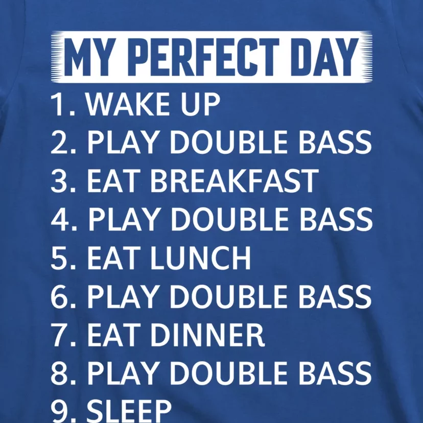 Double Bassist My Perfect Day Double Bass Player Day Plan Gift T-Shirt