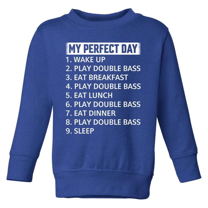 Double Bassist My Perfect Day Double Bass Player Day Plan Gift Toddler Sweatshirt