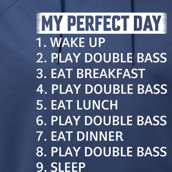 Double Bassist My Perfect Day Double Bass Player Day Plan Gift Performance Fleece Hoodie