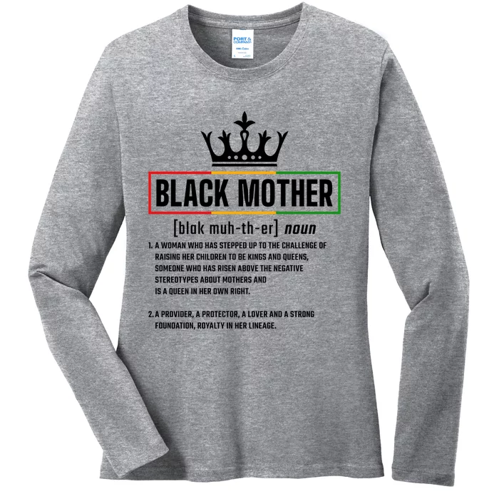 Dope Black Mother Definition Black History Month Mom Meaningful Gift Ladies Long Sleeve Shirt