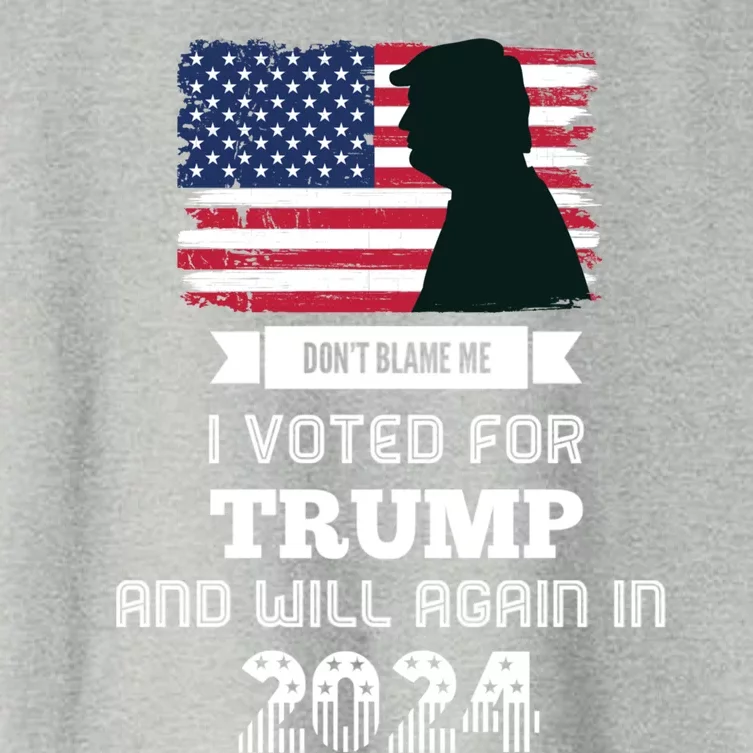 DonT Blame Me I Voted For Trump Trump 2024 Patriot Us Flag Meaningful Gift Women's Crop Top Tee