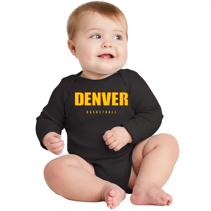 Denver Basketball Mile City High Colorado Practice Jersey Baby Long Sleeve Bodysuit