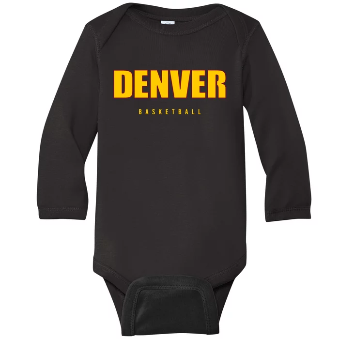 Denver Basketball Mile City High Colorado Practice Jersey Baby Long Sleeve Bodysuit