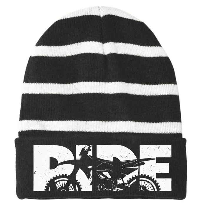 Dirt Bike Motocross Apparel Motocross Dirt Bike Striped Beanie with Solid Band