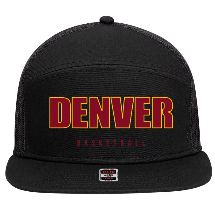 Denver Basketball Mile City High Colorado Practice Jersey 7 Panel Mesh Trucker Snapback Hat