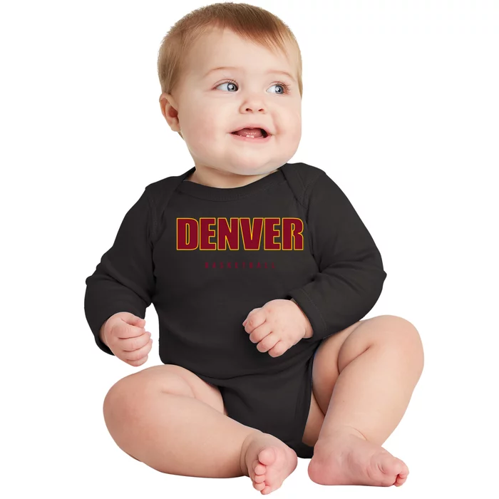 Denver Basketball Mile City High Colorado Practice Jersey Baby Long Sleeve Bodysuit