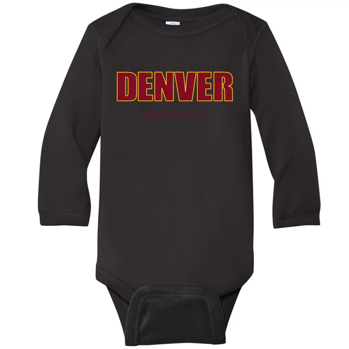 Denver Basketball Mile City High Colorado Practice Jersey Baby Long Sleeve Bodysuit