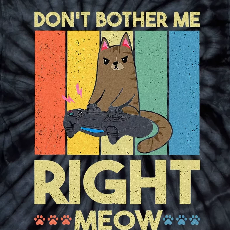 DonT Bother Me Right Meow Funny Video Gamer And Cat Lover Tie-Dye T-Shirt