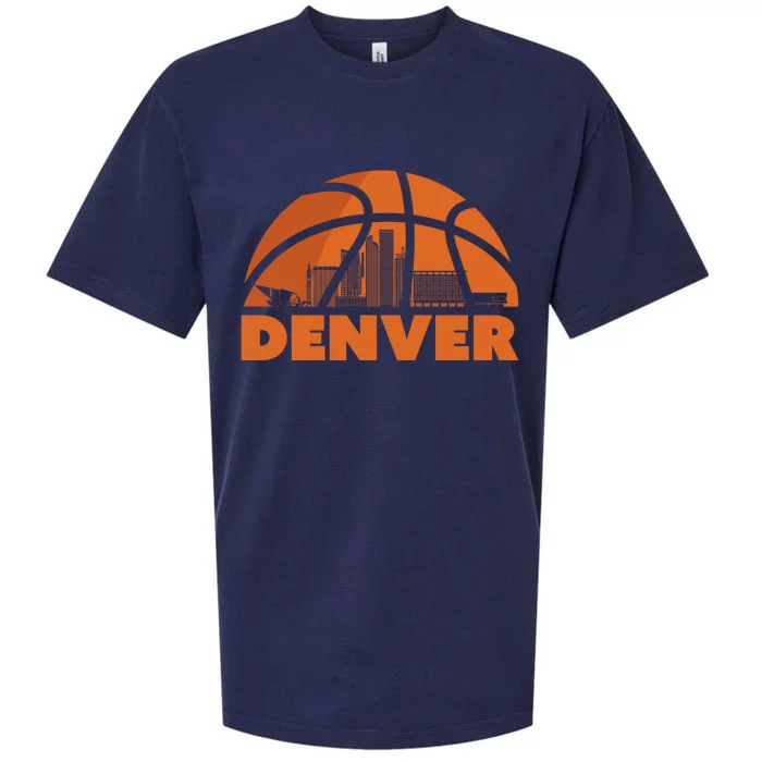 Denver City Skyline Colorado Basketball Fan Jersey Sueded Cloud Jersey T-Shirt