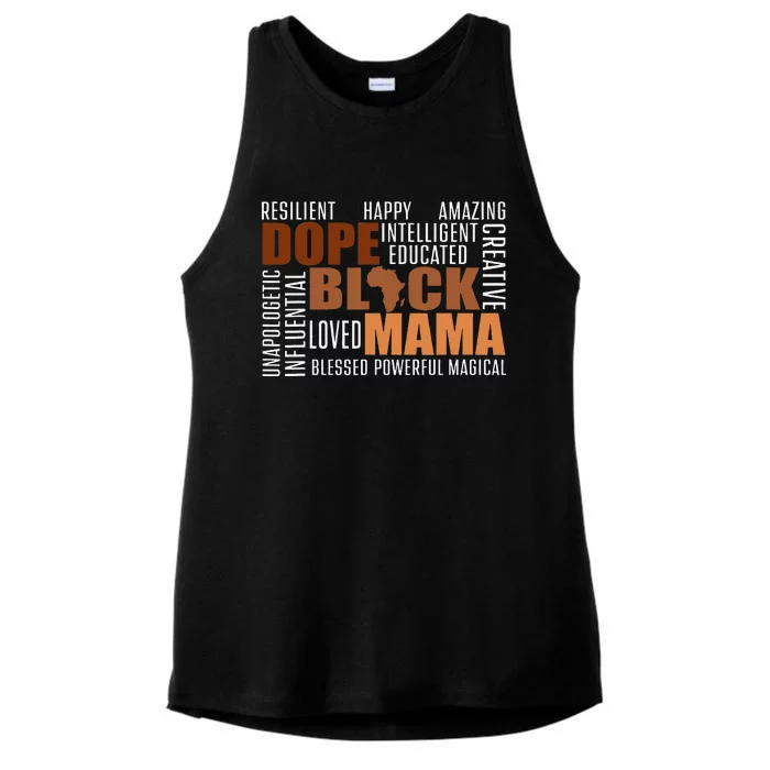 Dope Black Mama Black History Pride African American Melanin Ladies Tri-Blend Wicking Tank