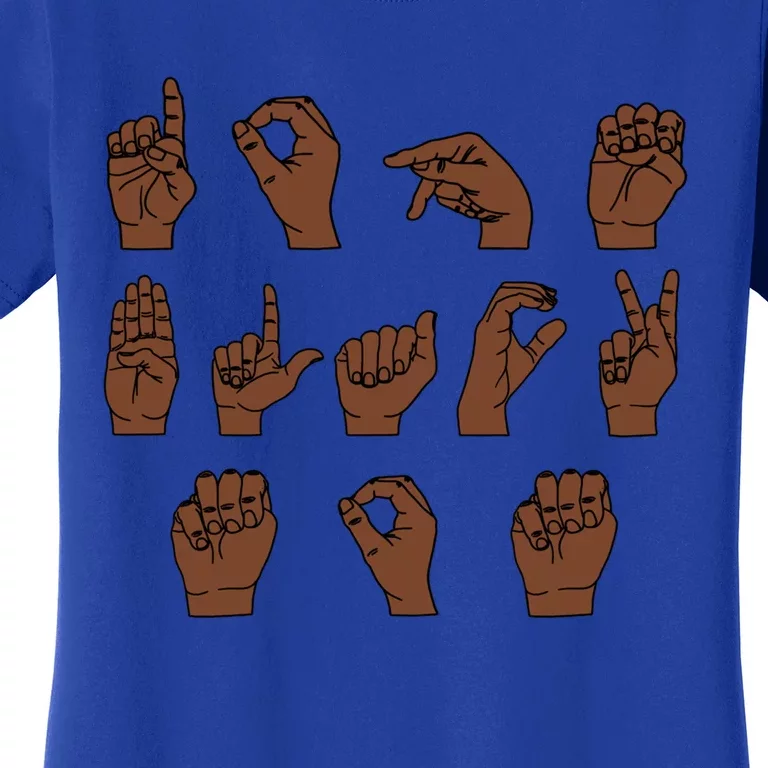 Dope Black Mom Sign Language Asl African American Mom Meaningful Gift Women's T-Shirt