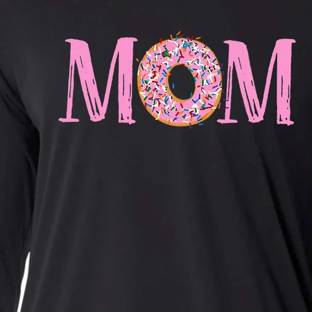 Donut Birthday Mom Family Donut Birthday Cooling Performance Long Sleeve Crew