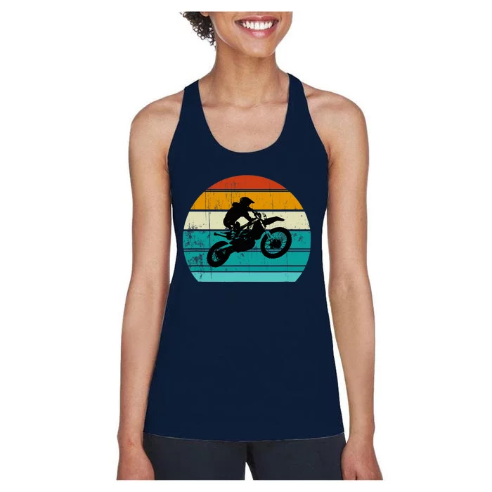 Dirt Bike Motocross Motorcycle Vintage Retro Boy Women's Racerback Tank