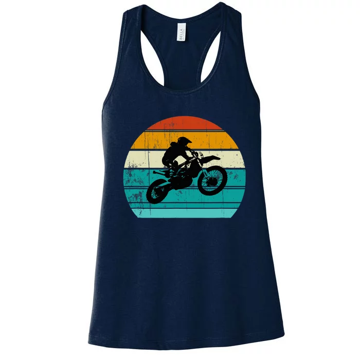 Dirt Bike Motocross Motorcycle Vintage Retro Boy Women's Racerback Tank