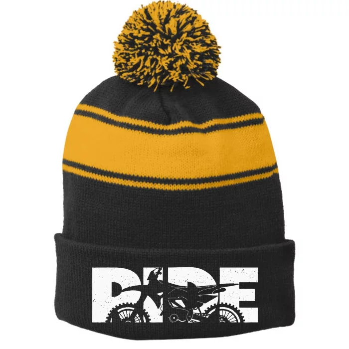 Dirt Bike Motocross Apparel Motocross Dirt Bike Stripe Pom Pom Beanie