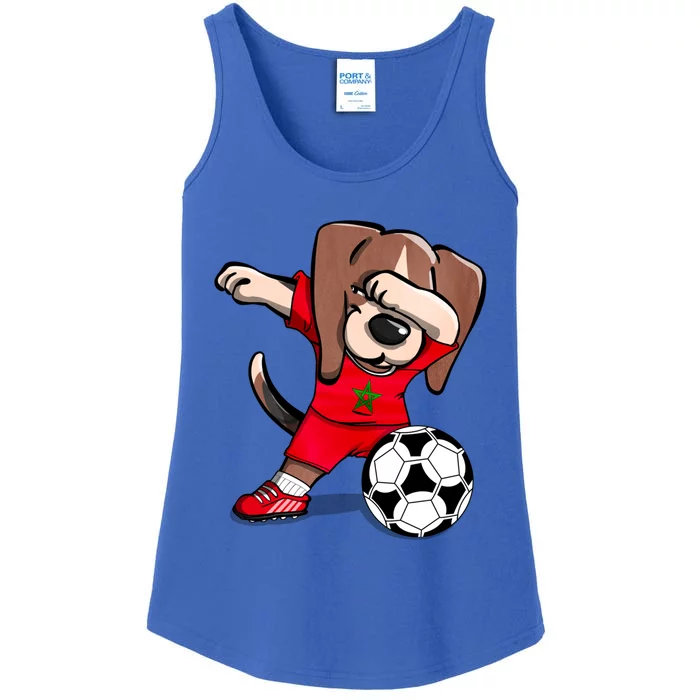 Dabbing Beagle Morocco Soccer Fans Jersey Moroccan Football Gift Ladies Essential Tank