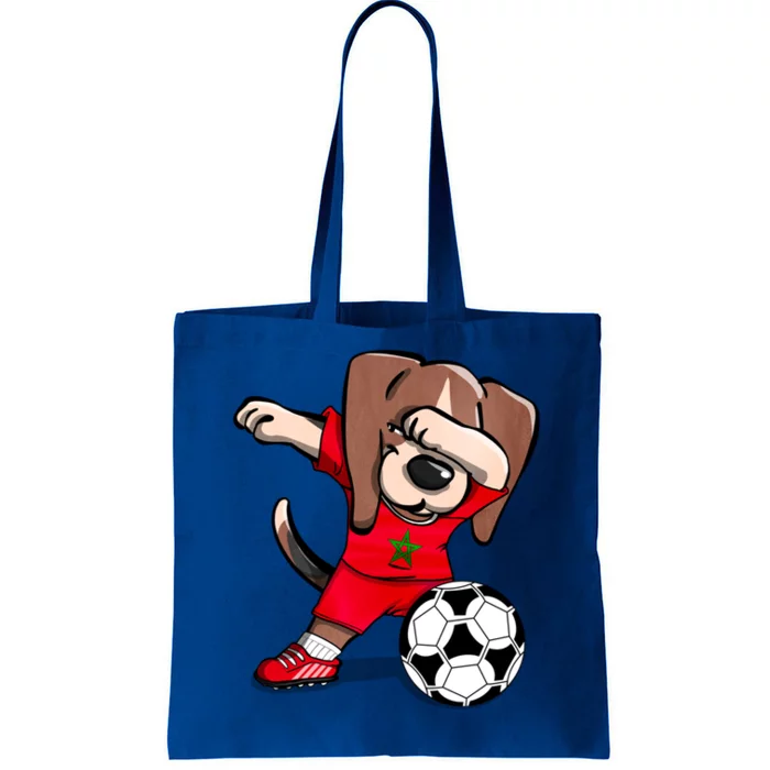 Dabbing Beagle Morocco Soccer Fans Jersey Moroccan Football Gift Tote Bag