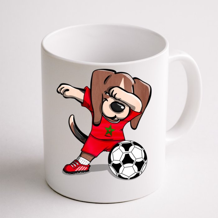 Dabbing Beagle Morocco Soccer Fans Jersey Moroccan Football Gift Front & Back Coffee Mug