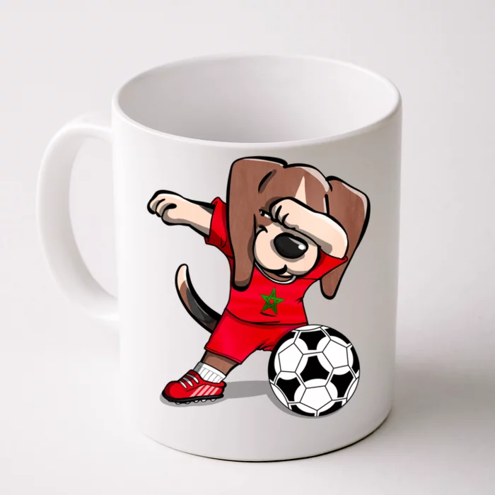 Dabbing Beagle Morocco Soccer Fans Jersey Moroccan Football Gift Front & Back Coffee Mug